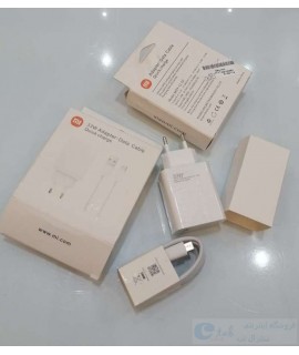 شارژر fast charge  گوشی شیائومی 33w به همراه کابل تایپ سی - کیفیت مناسب - کابل اورجینال - پک دار شارژر های شیائومی